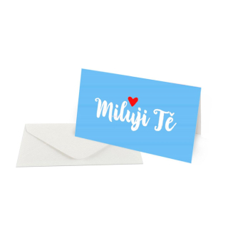 Minipřáníčko s obálkou - Miluji Tě modré 2