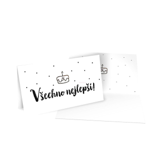 Přání s obákou - Všechno nejlepší / veselý dortík - 