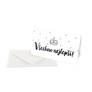 Minipřáníčko s obálkou - Vše nejlepší s dortíkem